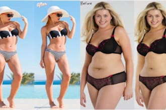 do body and face slimming, reshape, skin retouch, photo edit