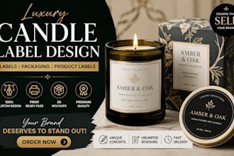 create custom candle label design for scented candles and candle jars