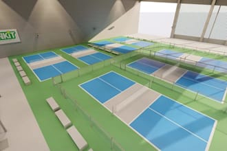 design 3d sport court, tennis, paddle, golf landscape, basketball rendering