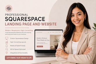 professional squarespace landing page and website