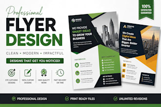 design a business flyer, marketing flyer, brochure and poster