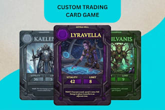 design custom trading card game tcg cards, card frame and template