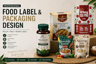 do food label design, packaging design product pouch food packaging bottle label