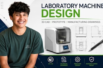 laboratory machine design, analytical instrument, prototype product design cad