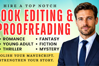 developmental edit proofread romance fiction ya thriller book KDP book editor