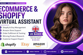 be your ecommerce virtual assistant and shopify etsy amazon store manager