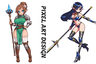 do pixel art pixel character sprite sheet game asset pixel animation 8 bit art