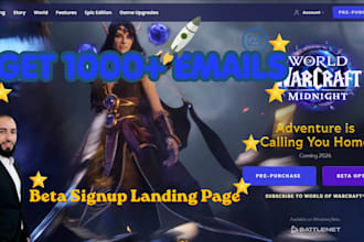 design a conver beta signup landing page for your startup