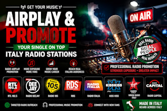 airplay and promote your single on top italy radio stations