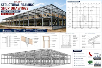 draft structural framing shop drawings steel wood details for ca nv wa