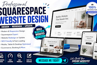 design, redesign or update a responsive squarespace website
