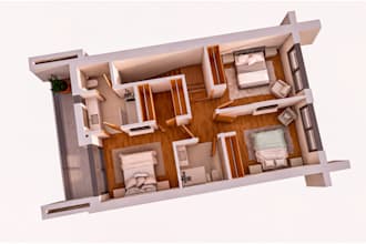 create a realistic 3d floor plan