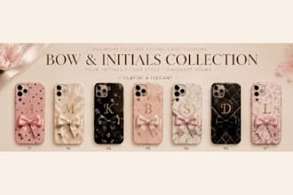 design custom coquette bow phone case with your name initial