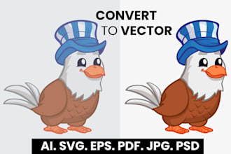 do manual vector tracing, logo redraw, and vector conversion