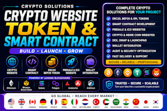 develop erc20 token, crypto website, smart contract, meme coin, prasale website