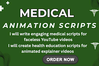 write medical animation and health explainer video scripts