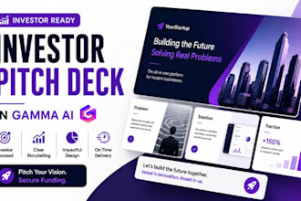design and redesign investor pitch deck in gamma ai for startups