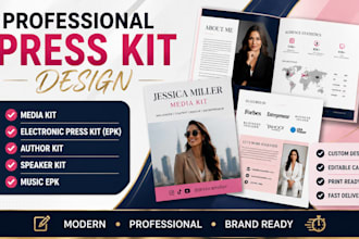 design professional press kit, media kit, electronic press kit, author press kit