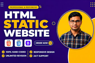 be HTML CSS static website maker or frontend web developer