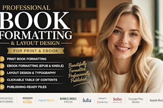 do book formatting and layout design for print and ebook