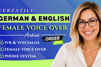 produce a german or british female voice actor elearning commercial voice over