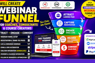 create webinar funnel for coaches consultants and course creator