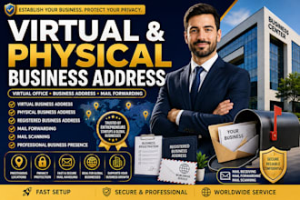 provide virtual business address, physical address and mail forwarding