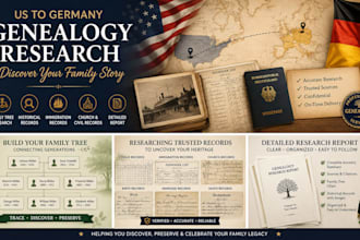 be your genealogy researcher for US to germany family tree