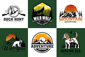 design professional hunting outdoor fishing and adventure logo