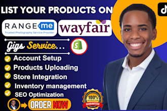 upload products on rangeme, setup rangeme profile, poshmark, wayfair, booqable
