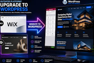 convert or migrate wix squarespace to wordpress elementor