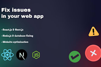 debug and fix your react , nodejs website or saas