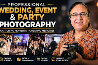 professionally photograph your wedding, event, or party