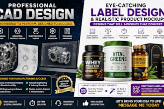 do 3d cad design modelling, mechanical product design for amazon listing images