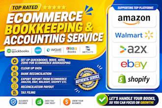 shopify etsy woocommerce bookkeeping quickbooks xero ecommerce store amazon a2x