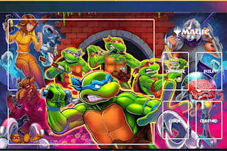 design premium detailed playmat artwork, tcg, mtg, playmat illustration