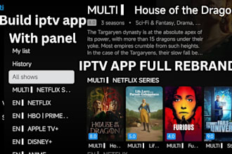 build iptv app, smart tv app, android tv app development IOS iptv app with panel