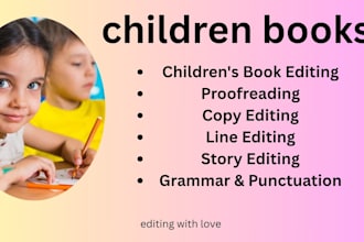 edit your children book for clarity flow and readability
