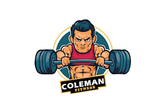 create a dynamic gym, yoga, bodybuilding, and physical fitness logo