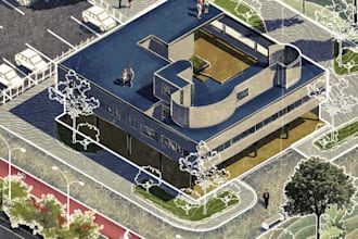 create a professional architectural rendering in photoshop