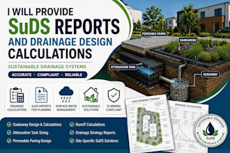 provide suds reports and drainage design calculations