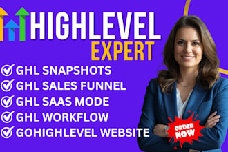 setup ghl sales funnel, ghl snaphot, ghl saas mode, ghl workflow