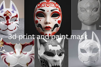 3d print and paint custom 3d mask cosplay wearable props 3d helmet anime mask