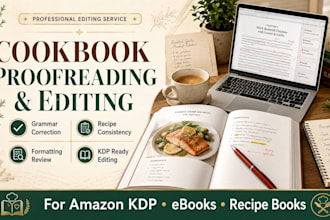 proofread and edit your cookbook or recipe ebook