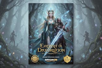 create stunning epic sword warrior fantasy book covers for KDP