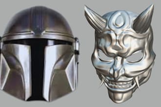 create 3d modeling of a helmet or mask for 3d printing