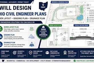 design ohio civil engineer plans, sewer layout grading and drainage plan