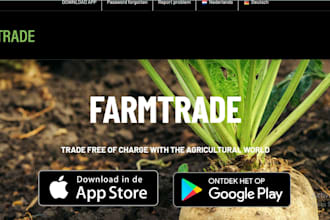 design agriculture and farming website with online