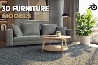 create your furniture, bed, sofa,chair, armchair, mattress 3d modeling rendering