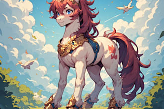 create high quality pony character illustration